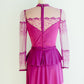 Paula Fuschia Lace Peplum Gown