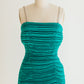 Morton Myles Green Accordion Fringe Dress