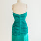 Morton Myles Green Accordion Fringe Dress