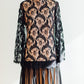 Mitzy Black Lace Drop-Waist Party Dress