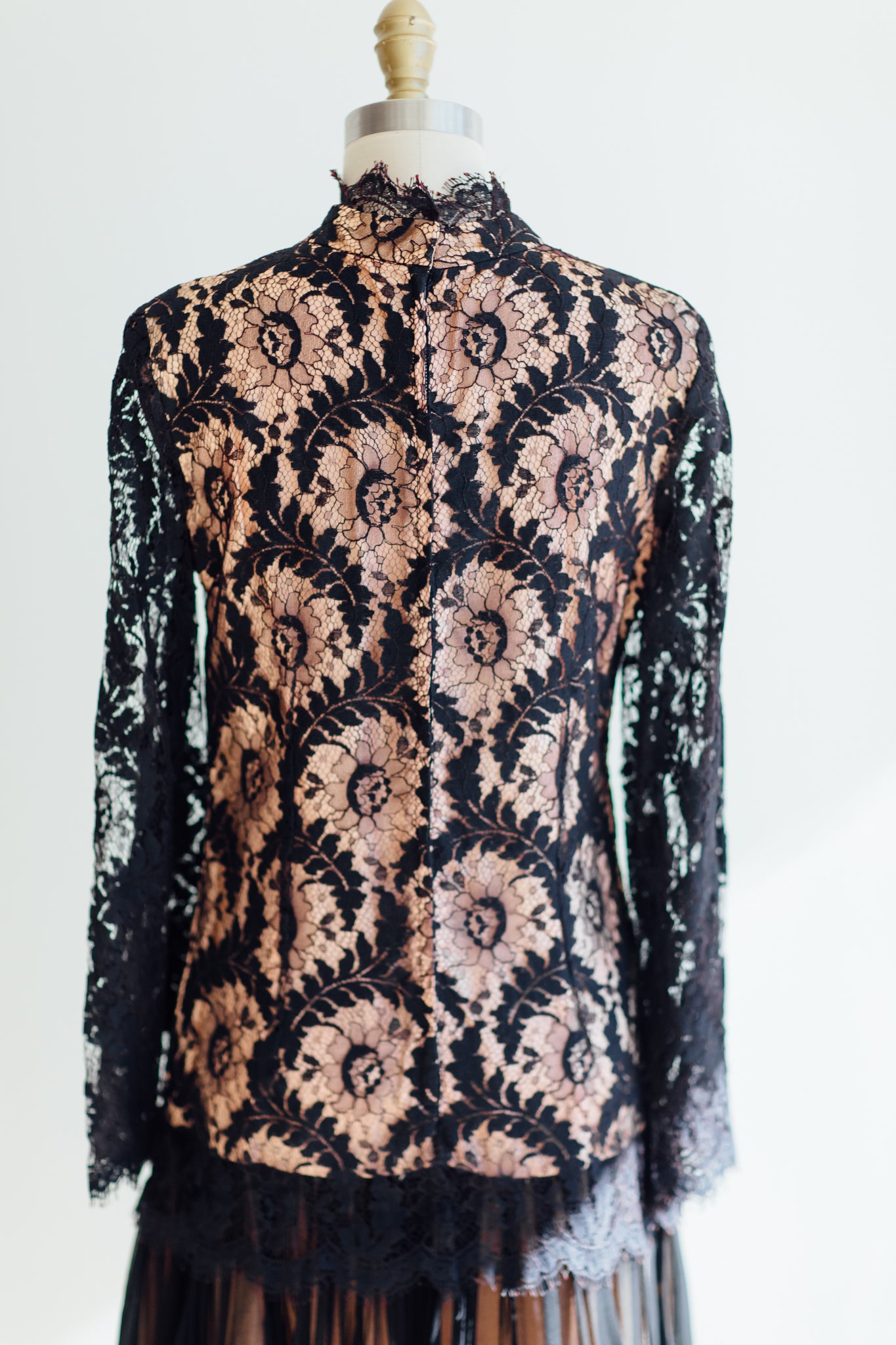 Mitzy Black Lace Drop-Waist Party Dress