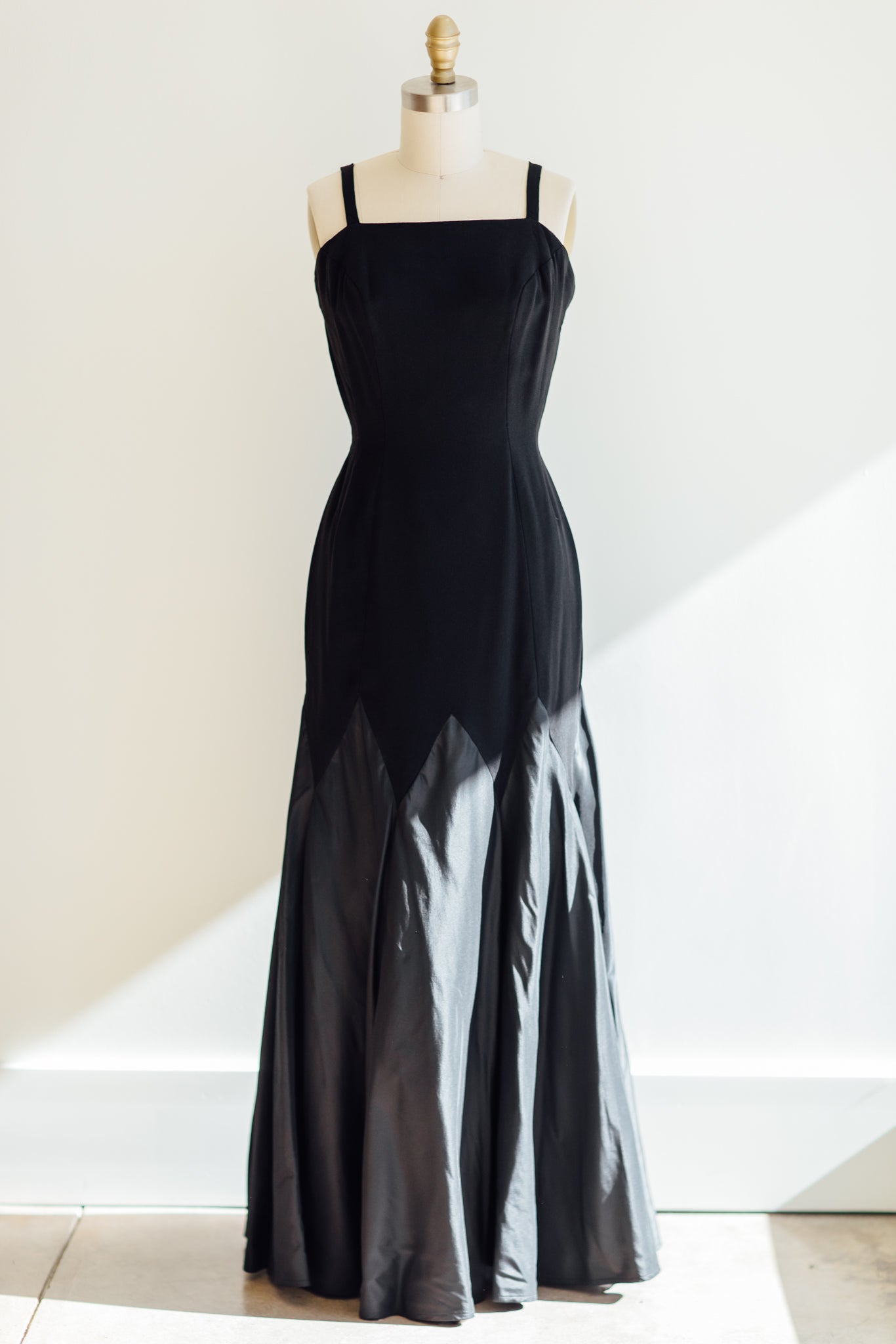 Cameo Black Pleated Mermaid Gown