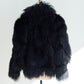 Revillon Black Mongolian Lamb Shearling Bomber