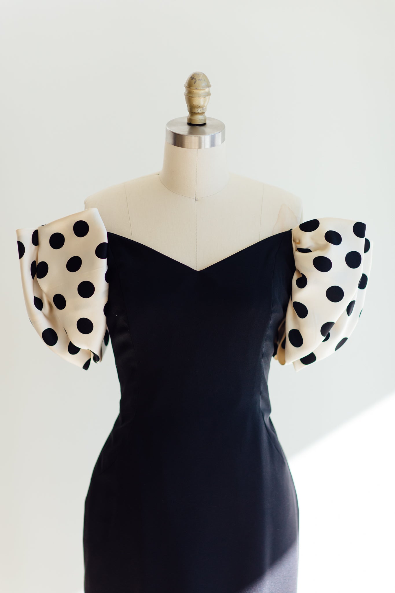 Polka-dot Bubble Sleeve Party Dress