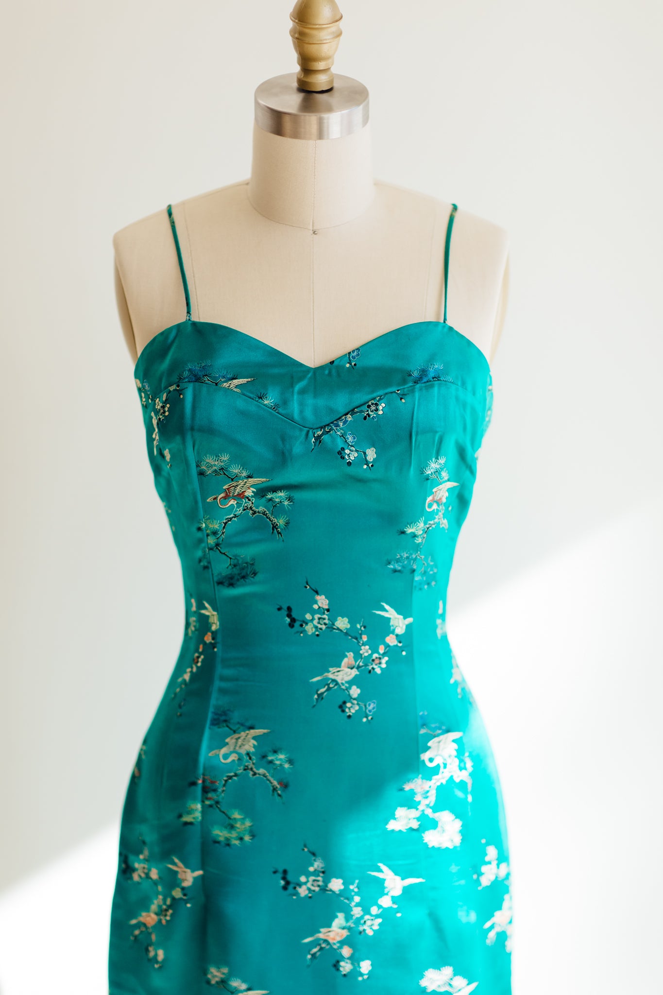 Giana Green Silk Brocade Dress Set