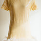 Victor Costa Yellow Sequin & Ostrich Feather Party Dress