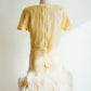 Victor Costa Yellow Sequin & Ostrich Feather Party Dress